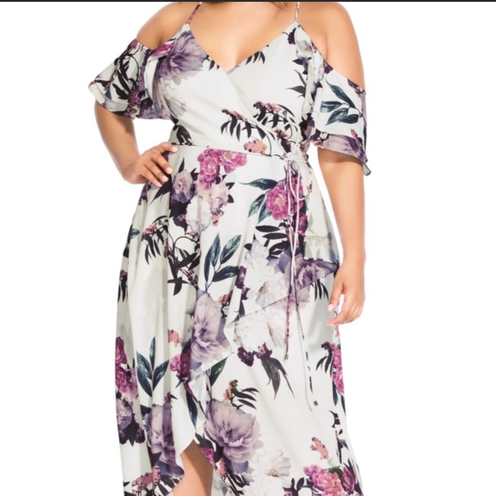 City Chic Garden Party Maxi Ivory